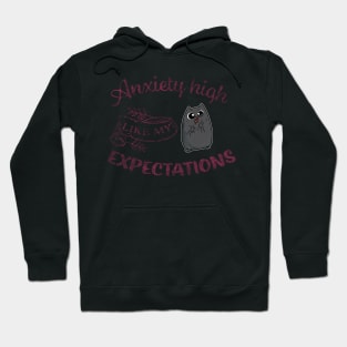 Anxiety High Like my Expectations Cute Cat Hoodie